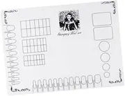 BATHVEVE Nails Silicone Mat for Nail Art Stamping Easy Cleanup and Storage Manicure Pad with Ruler Flexible Table Protector for Nail Polish Coloring and Decal Creation Pattern E