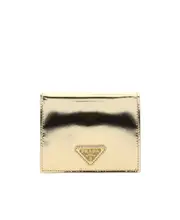 Prada Logo Plaque Bi-Fold Wallet One size Nude