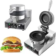 Electric Hamburger Press, Commercial Burger Waffle Maker, Ice Cream Waffle Maker, Non-Stick Electric Panini Press, Adjustable Temperature 50-300℃ Non-Stick Pan, 5 Minute Timer