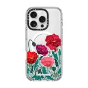 iPhone 16 Pro Clear Case MagSafe Compatible Poppy Field