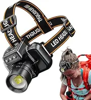 Camping Headlamps | Lightweight LED Adults Head Flashlight,Adjustable Headband Outdoor Hiking Light, Outdoor Supplies, High Brightness Lamp