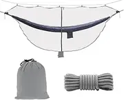11ft X 4.5ft Hammock Bug Net, Mosquito Net for Hammocks, Mesh Hammock Netting Fits All Camping Hammocks (Gray)