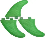 Surfboard Fins, Thruster Fins, Surfboard Fins Base, 3 fins, Materials, for Surf Board, Shortboard, Longboard, Green