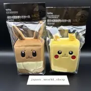 Pokemon Card Game Plush Deck Box Case Pikachu & Eevee Pokemon Center NEW Japan