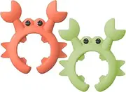 2 Pieces Silicone Crab Shaped Utensil Holder Crab Spoon Holder Crab Shaped Spatula Rack Gadget Crab Spoon Rest Over Spill Stopper for Pot Countertop Ladle Holder