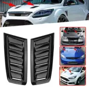 Universal Gloss Black ABS Car Front Bonnet Vents Hood Trim For Ford Focus US