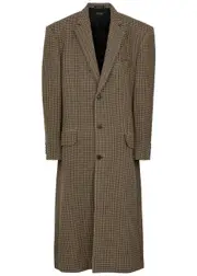 Balenciaga Oversized Houndstooth Wool-blend Coat - Beige - 2 (UK38 / M) 2 (UK38 / M)