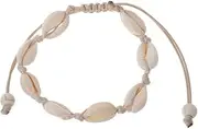 [TOZLU] Handwoven Cobalt Shell Anklet Bracelets Natural Cowrie Beads Hawaiian Beach Foot Jewelry for Women Girl Premium Quality Useful, One Size, Turquoise Shell Metal