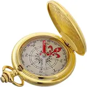 [HONMEET] Survival Pocket Watch Compass Engraved Metal Pendant Zinc Alloy Compact Outdoor Tool Hiking Camping Vintage Style