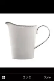 Waterford Dentelle 10 oz. Creamer Fine Bone China Silver Monique I Huillier