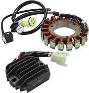 Motorcycle Voltage Regulator Rectifier+Magneto Stator Coil Compatible With Yamaha YFM400 Big Bear 400 Buckmaster 5FU-81410-00 4KB-81960-02