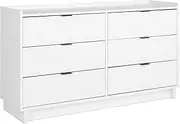 Prepac Simply Modern Bedroom Dresser, Engineered Wood, White, 52.5" W x 29.5" H x 16" D