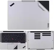 Jarttarn Laptop Decal Cover Compatible with Lenovo ThinkPad T14s Gen 6 2024 14-inch Anti-Scratch Sticker Three Sided Notebook Film Laptop Film (Silver)