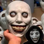 Horror The Exorcist Smiling Face Demon Mask Cosplay Evil Creepy Ghost Skull Plas