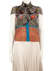 Patterned Sheer Sleeveless Top