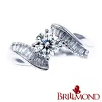 【BRILLMOND JEWELRY】GIA 50分 D/VS2 3EX NONE 18K金 梯型配鑽戒(GIA鑑定書 30分配鑽 18K白金台)