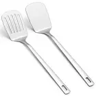 Kyraton Stainless Steel Spatulas Set, Silver Slotted Turner, Solid Turner, Ki...