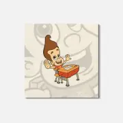 Jimmy Neutron Cartoon 4'' X 4'' Square Wooden Coaster