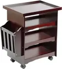 ETNA Rolling Bar Cart Multipurpose End Table with Wheels Narrow Side Table with