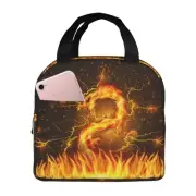 Fire Dragon Lunchbox for Boys Girls Cool Lighting Insulated Lunch Bag Men Wom...