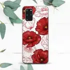 Red Poppy Aesthetic Flowers White Case For Samsung Note 10 20 S21 S22 S23 S24 FE