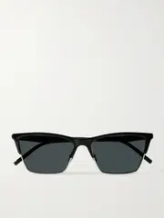 [SAINT LAURENT EYEWEAR] SAINT LAURENT EYEWEAR - D-frame Acetate And Silver-tone Sunglasses - Black - One size One size Black
