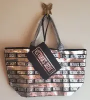 NWT Limited Edition Victoria's Secret Sequin Tote Bag And Wristlet Set
