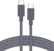 USB C to USB C Cable 100W 6.6ft, USBC Type C Fast Charging Cord for MacBook Pro, Mac Air, iPad Pro 12.9 11 inch, iPad Air Mini, iPhone15/Pro/Pro Max, Samsung Galaxy S23+ S23 Ultra, Pixel, LG