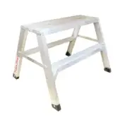ToolPro Sawhorse Ladder Aluminum Flat-Top Non-Slip Feet Double-Braced Steps 2 ft