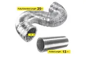 SunStream Non-Insulated Air Aluminum Ducting Dryer Vent Hose for HVAC Ventilation, 2 Clamps included