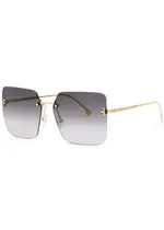 Fendi Fendi First Rimless Square-frame Sunglasses - Gold ONE SIZE