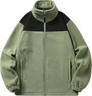 [Generic] Men's Sherpa Lined Soft Jacket Fleece Winter Warm Windproof Jackets Full Zip Lightweight Outdoor Hiking Coats