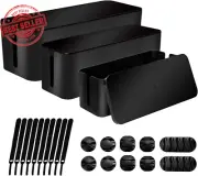 X3 Cable Wire Storage Box Case Cord Management Socket Safety Tidy Organizer AU