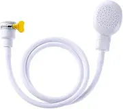 Portable Rubber Hose Spray, Pet Shower Head Single Tap Shower Head Hose Bathtub Sink Spray Head Washing Indoor (White, 1.3 Meters)