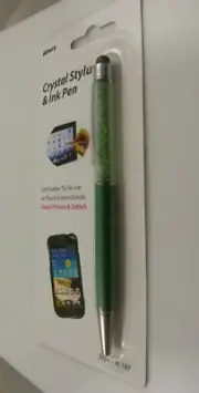compatible with Ipad iphone smart phone 2 in 1 stylus pen green crystal
