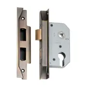2156 Mortice Lock Euro Rebated Antique Brass CTC47.5mm Backset 46mm