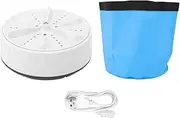 Mini Washing Machine, Intelligent USB Powered Wireless Portable Foldable Laundry Tub with Folding Bucket and Battery, Personal Lightweight Small Turbine Washers for Outdoor, Travel, Camping(White)