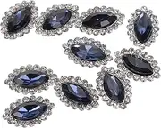 Baluue 10pcs Glass Rhinestone Beads with Metal Back Setting for DIY Craft Projects Flatback Gems for Clothing Shoes Bags and Dress Decorations