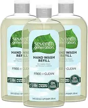 Seventh Generation Hand Wash Refills, Free & Clean Unscented, 24 oz, Pack of 3