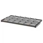 KOMPLEMENT pull-out tray with divider, dark grey/light grey, 100x58 cm