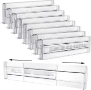 Drawer Dividers, 8 Pack Adjustable Drawer Organizers 3.2" High Expandable from 1