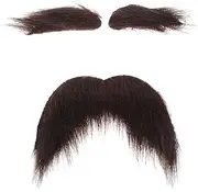 Beard Prop Self-Adhesive Mustache Eyebrows Authentic Look for Stage Performances Events Black
