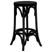 Charlotte 65cm Elm Wood Matte Black Counter Stool