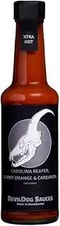 DevilDog Sauces Carolina Reaper, Burnt Orange & Cardamon Extra Hot Chilli Sauce 150g, Great for Veggie Chilli, Bolognaise or Steak Marinade, Gluten Free and Vegan