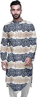 [Atasi] Printed Sleeve Kurta for Men Mandarin Collar Ethnic Kurta for Boys