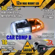 36 LED Light Bar Top Magnetic Hazard Roof Flash Strobe - White / Amber