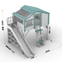 在飛比找蝦皮購物優惠-特價清倉特價清倉男孩兒童樹屋實木公主床帶滑梯孩子祕密基地小房