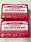 2 Pack Dr Bronner’s Pure-Castile Bar Soap Rose 5 ounce Hemp