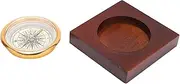 Vintage Compass Aluminum Alloy Compass with Wooden Box for Camping Hiking Fishing
