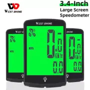 WEST BIKING 3.4inch Screen Bicycle Computer Wireless Waterproof Bike Speedometer